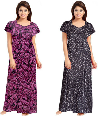 Saaviyo Women Nighty(Multicolor)