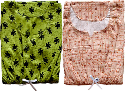 SILVER ORGANISATION Women Nighty(Green, Grey)