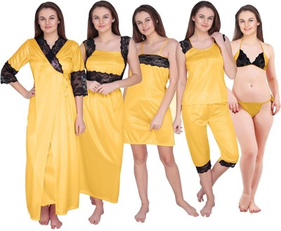 Sanjh Women Nighty Set(Yellow)