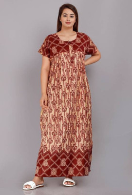 Toomley Women Nighty(Maroon)