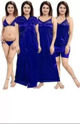 ERAD Women Nighty Set(Dark Blue)