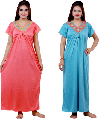 NACNO Women Nighty Set(Blue)