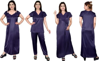 UT collection Women Nighty Set(Dark Blue, Red)