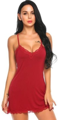 BELLEVINO Women Nighty Set(Red)