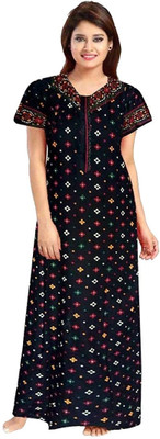 Arti fashion Women Nighty(Black)