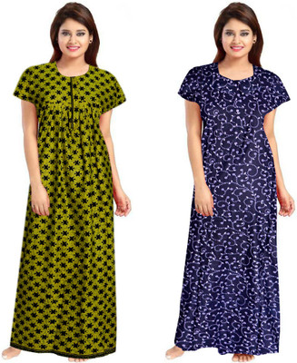 Vatatmaj Creations Women Nighty(Multicolor)