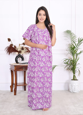 SILVER ORGANISATION Women Nighty(Purple)