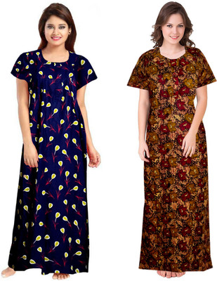 Vatatmaj Creations Women Nighty(Multicolor)