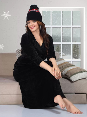 Rangmor Women Nighty(Black)