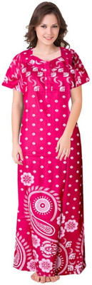 AakarShana Women Nighty(Pink)