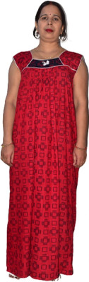 shardatextile Women Nighty(Red)