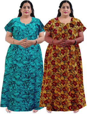 Saviaara Women Nighty(Blue)