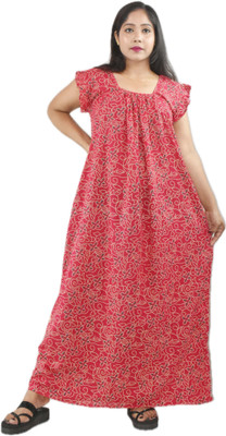 BDROX Women Nighty(Red)