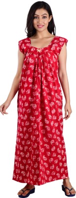 Piyali's Creation Women's Women Nighty(Red)