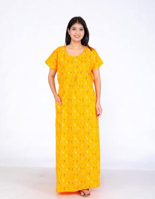 Saicreation Women Nighty(Multicolor)