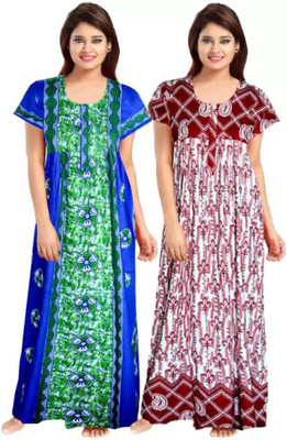 Shunit creation Women Nighty Set(Multicolor)