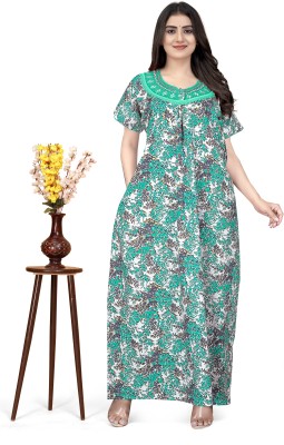 Vinayak Women Nighty(Green)