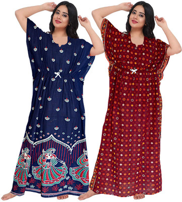 SINDHU ENTERPRISES Women Nighty Set(Maroon)