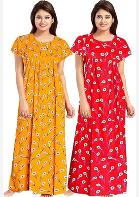manya fashion Women Nighty(Multicolor)