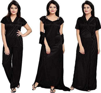 TASN Women Nighty Set(Black)