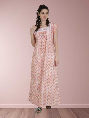 UTTRAKHAND CLOTHHOUSE Women Nighty(Beige)