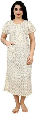 saanvi collection Women Nighty(Beige)