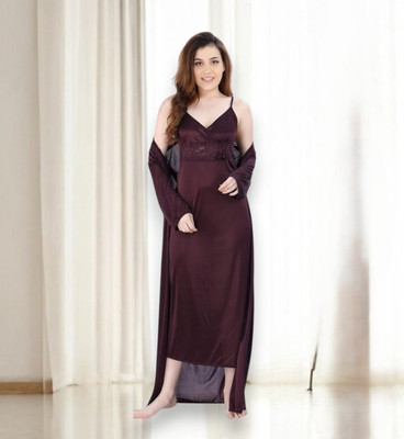 Nw Naighty Wish Women Nighty(Brown)