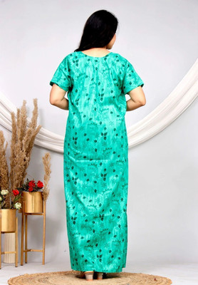 Geet Ethnica Women Nighty(Green)