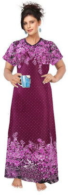Sarika Fashion Women Nighty(Purple)