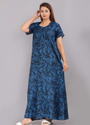 kavyansh Women Nightdress(Blue)