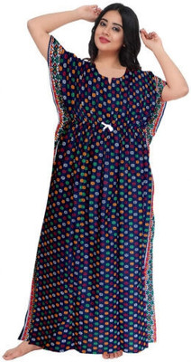 Homezilla Women Nighty(Blue)