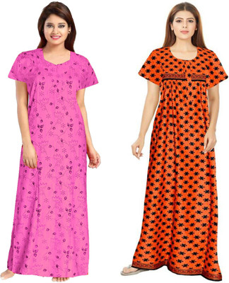 Parth Fashion Women Nighty(Multicolor)