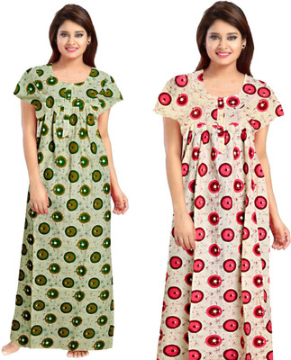Hans Crafted Women Nighty(Multicolor)
