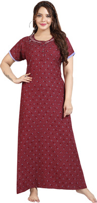 MARK & POLIS Women Nighty(Maroon)