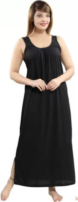 sujata fashion Women Nighty(Black)