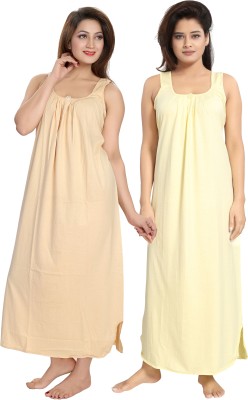 INNER BEATS Women Nighty Set(Yellow)