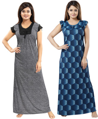 Shopping World Women Nighty Set(Multicolor)