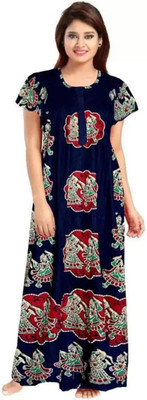 Homezilla Women Nighty(Blue)