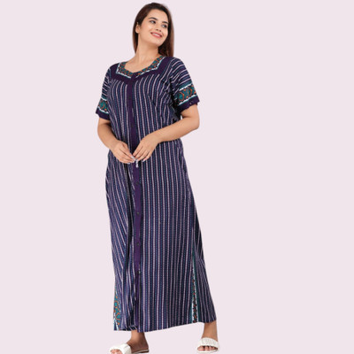 Shakti Enterprises Women Maternity/Nursing Nighty(Blue)