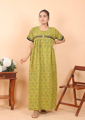 PK MART Women Nighty(Light Green)