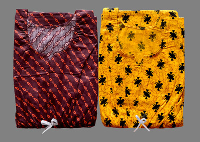 Parth Fashion Women Nighty(Maroon, Yellow)