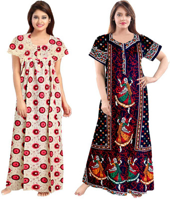 HouseOfCommon Women Nighty(Multicolor)