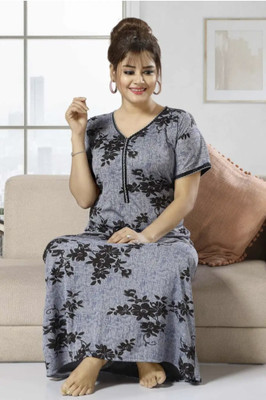 Vania's grace Women Nighty(Blue)