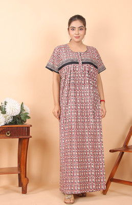 PK MART Women Nighty(Beige)