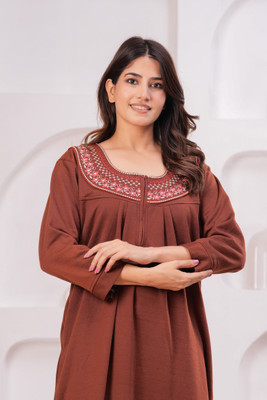 HARGUN NIGHT WEAR Women Nighty(Brown)