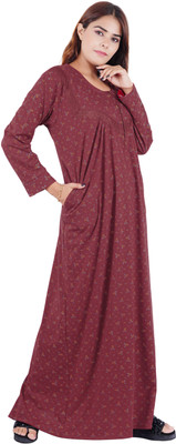 NACNO Women Nighty(Maroon)