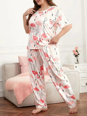 AMERICAN FASHION Women Nightdress(White)