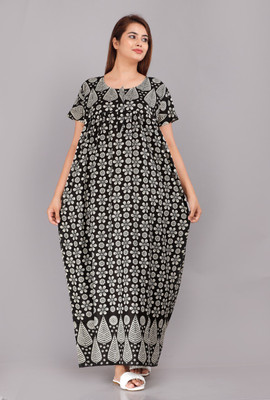 TANISHKA ENTERPRISES Women Nighty(Black)