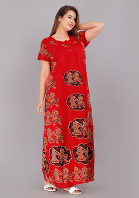 TANISHKA ENTERPRISES Women Nighty(Red)