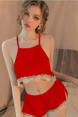 XPIOX Women Nighty(Red)